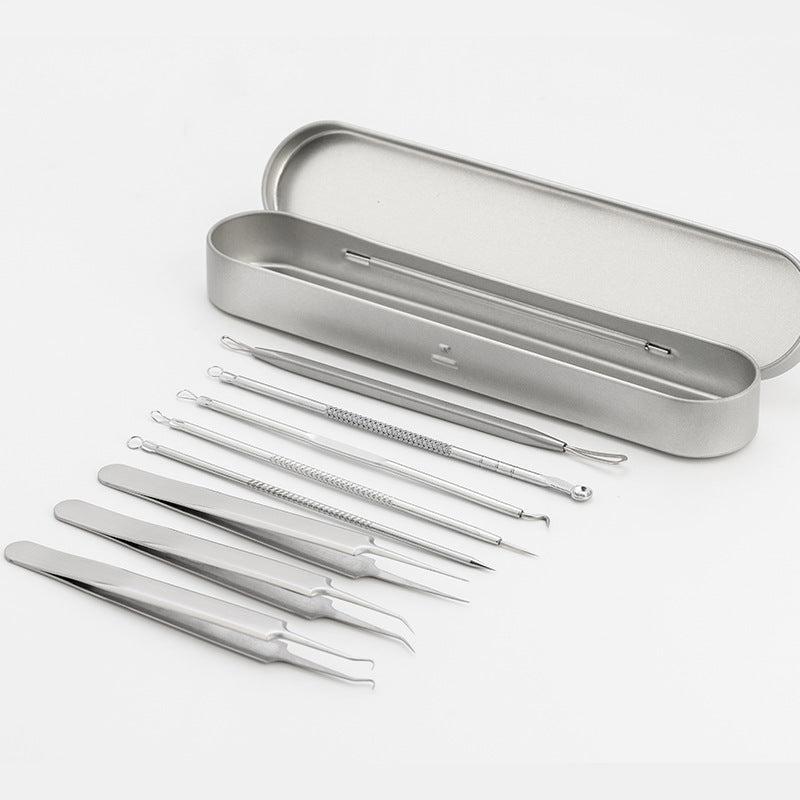 Stainless Steel Blackhead Acne Needle Set with metal case